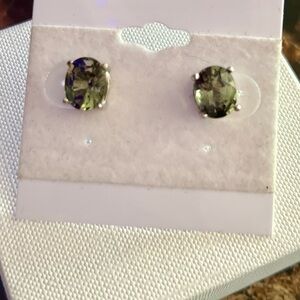 New Chrome Diopside semiprecious stud earrings